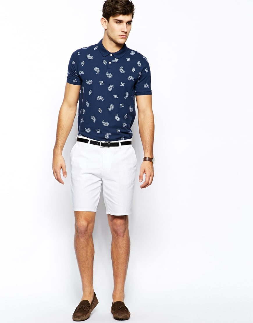 ASOS Slim Fit Shorts In Washed Cotton in White for Men - Lyst