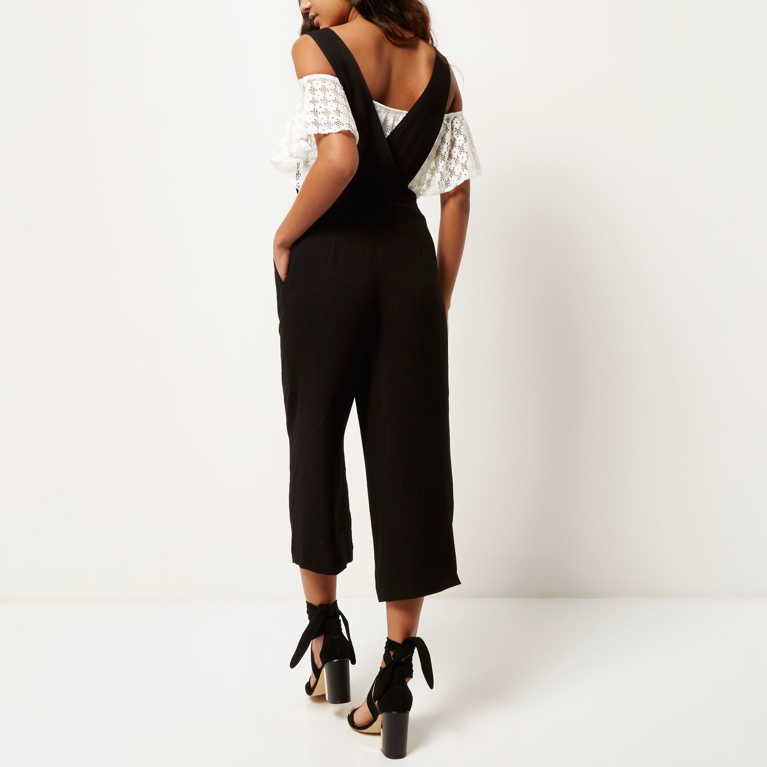 black culotte dungarees