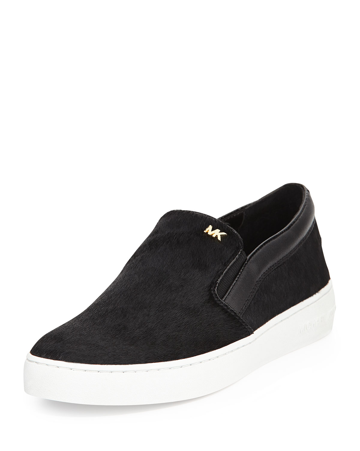 mk black slip on shoes