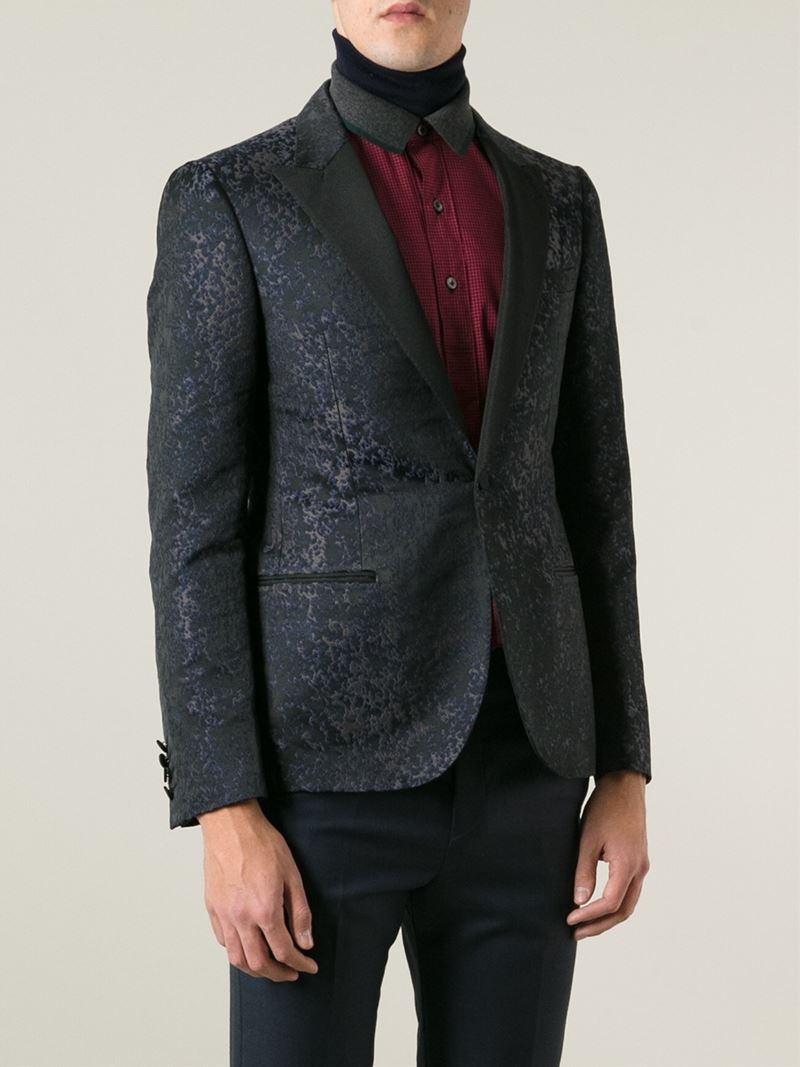 Lanvin Jacquard Blazer in Black for Men Lyst