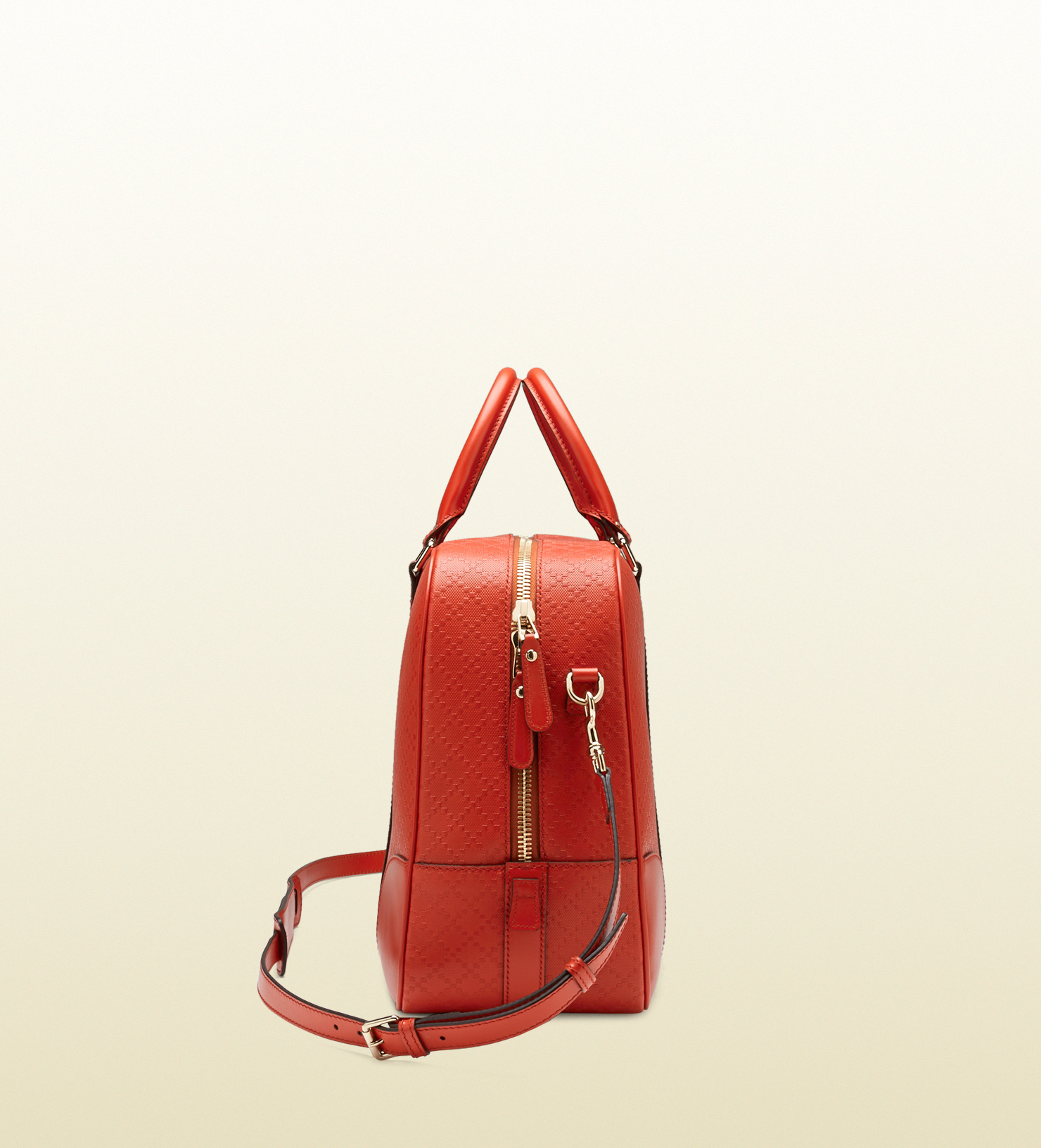 Download Gucci Bright Diamante Leather Duffle Bag in Orange - Lyst