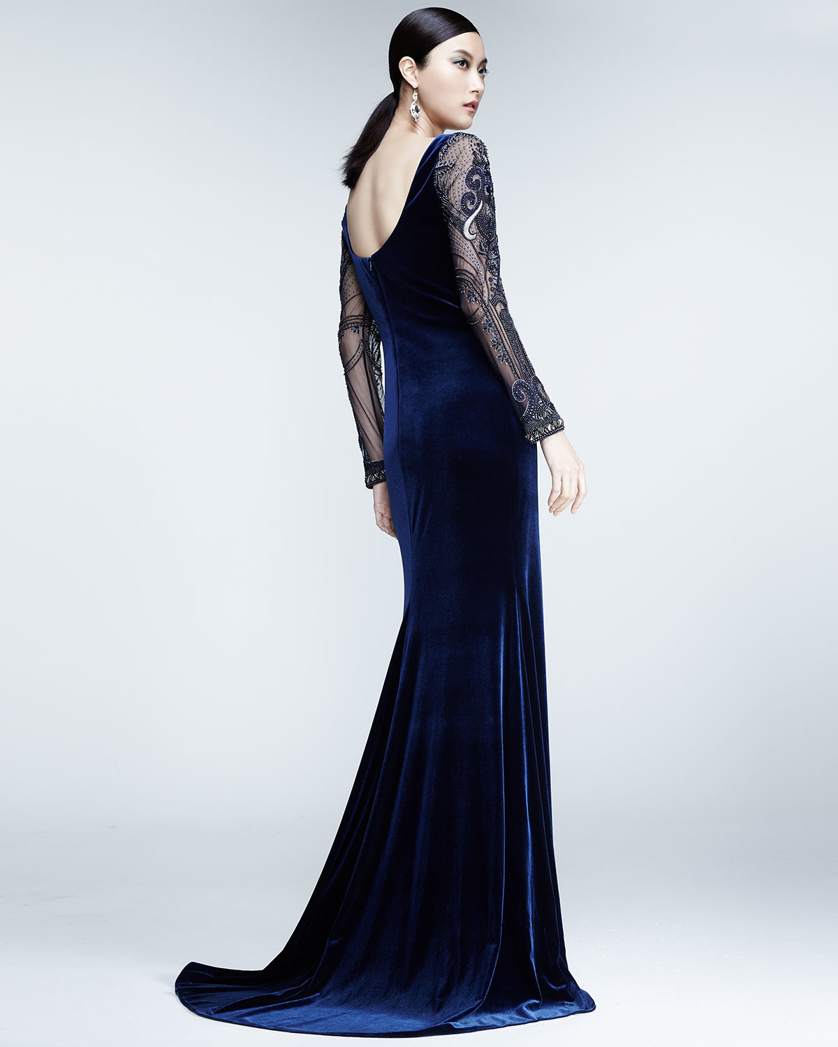 badgley mischka velvet gown