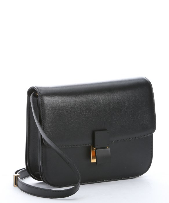 Cline Black Leather Medium \u0026#39;classic Box\u0026#39; Shoulder Bag in Black | Lyst  
