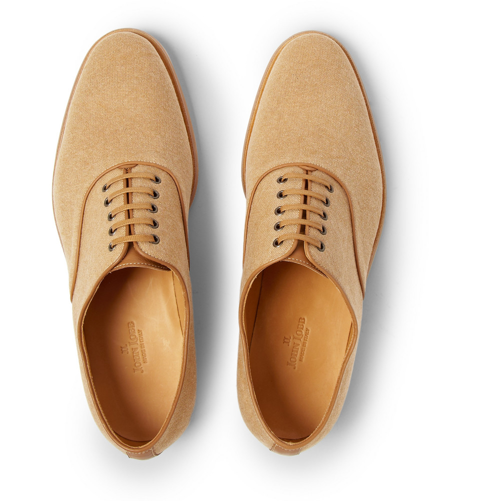 John Lobb Savannah Canvas Oxford Shoes in Natural for Men Lyst
