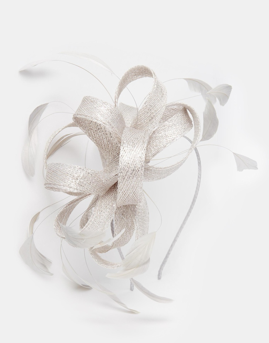 Coast Lurex Fascinator In Silver Metallic Lyst