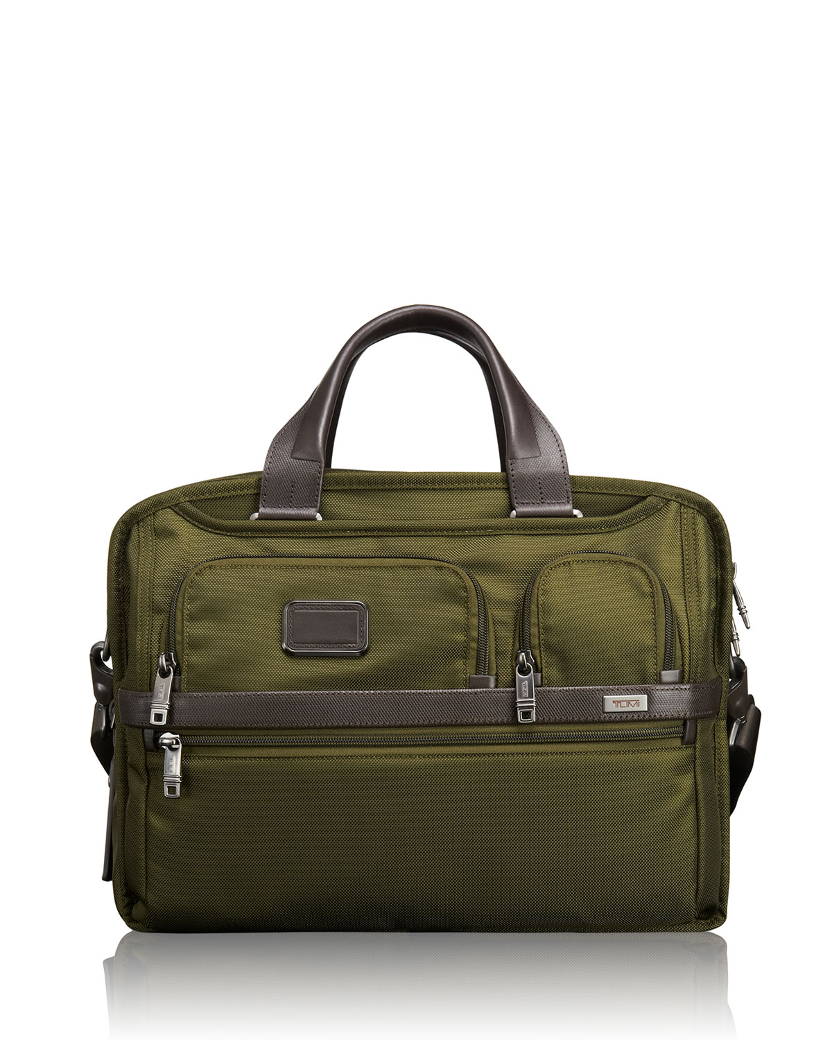 tumi green luggage