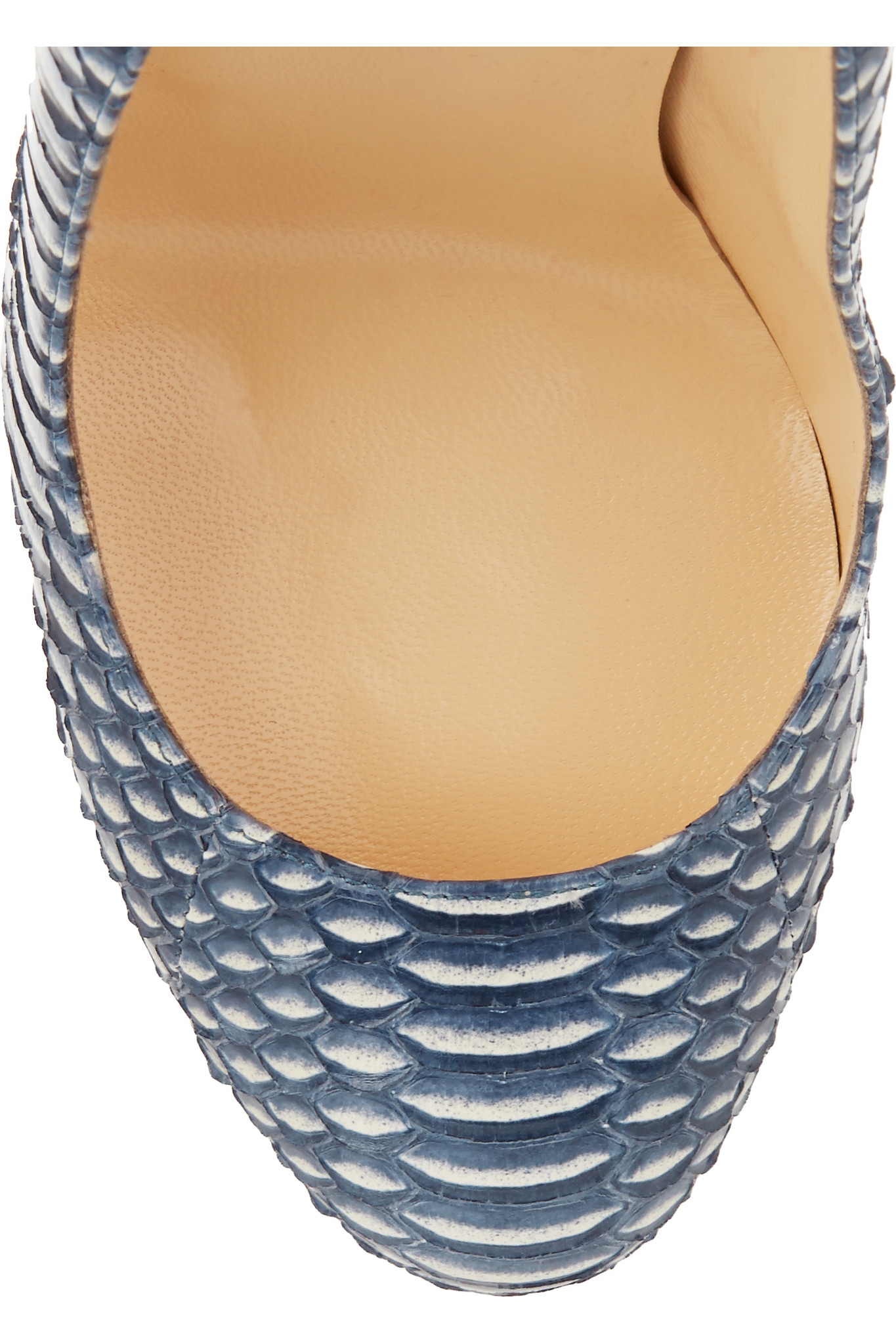 Christian louboutin Fifi 100 Watersnake Pumps in Blue (Blue/Snake ...  