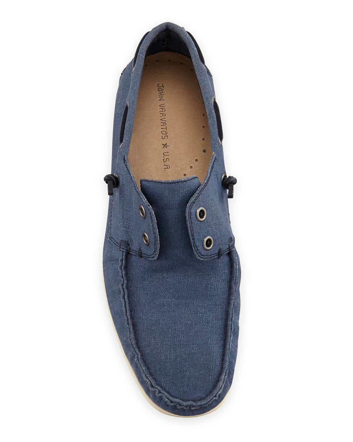 Lyst - John varvatos Schooner Linen Boat Shoe in Blue for Men
