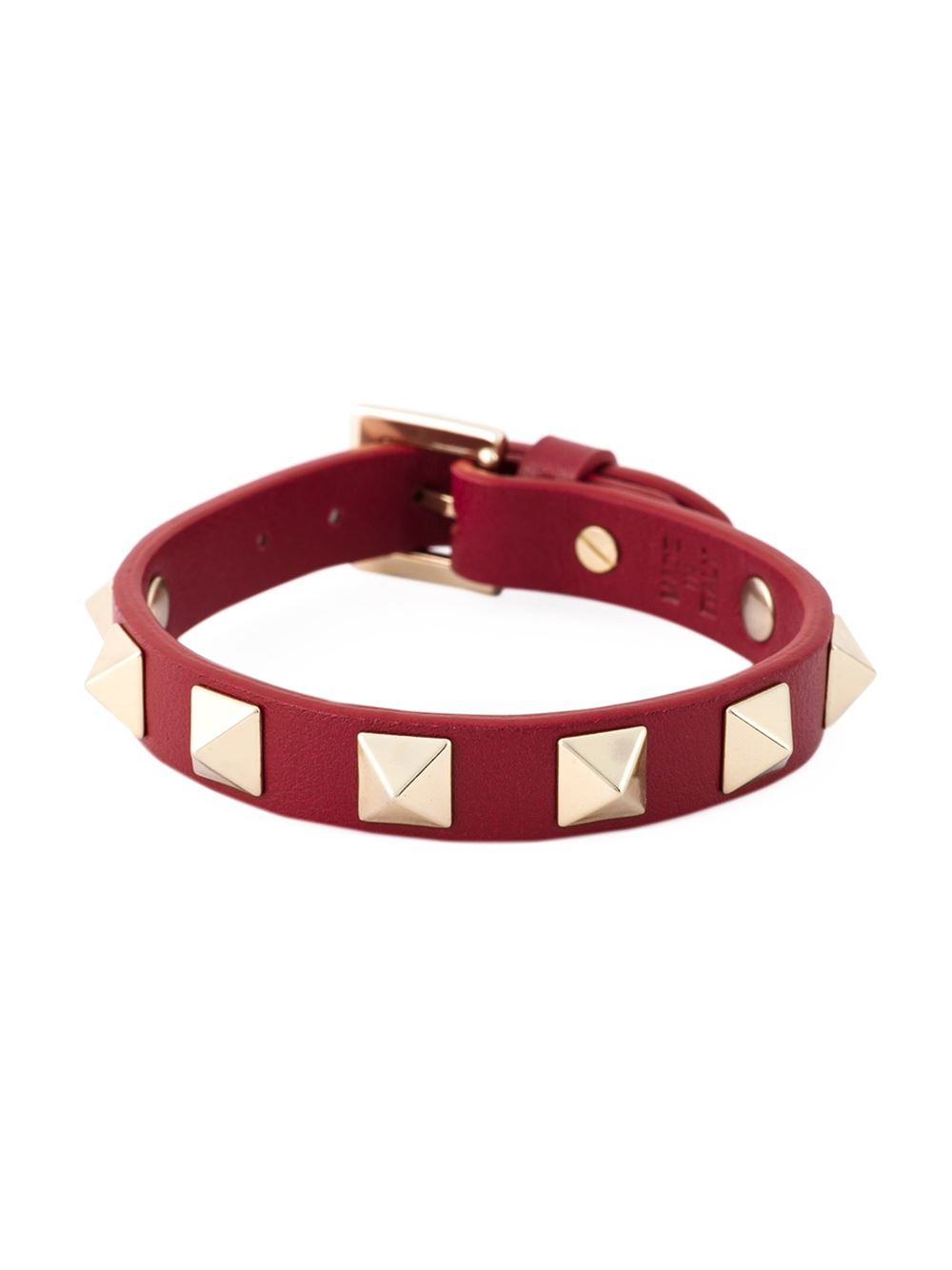 Valentino 'rockstud' Bracelet in Red - Lyst