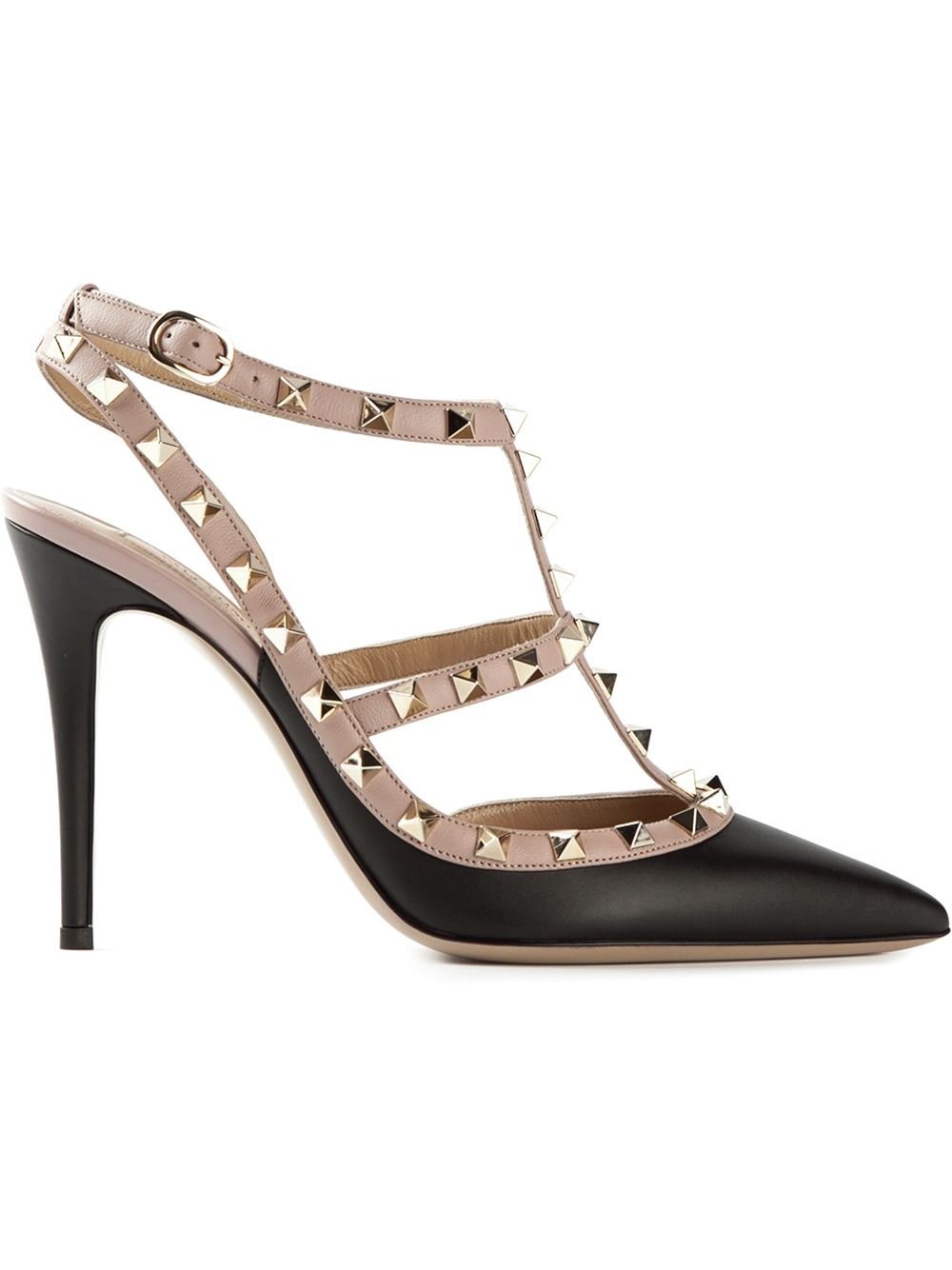 rockstud black heels