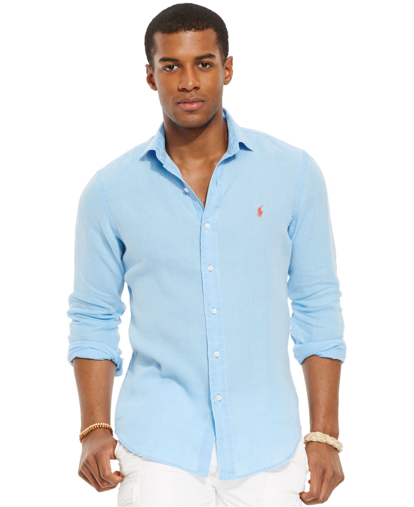 Lyst - Polo Ralph Lauren Linen Sport Shirt in Blue for Men