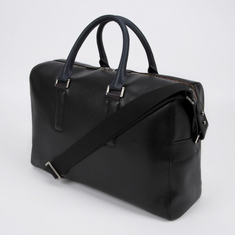 Paul Smith Men&#39;s Black Pebble Embossed Leather Weekend Bag for Men - Lyst
