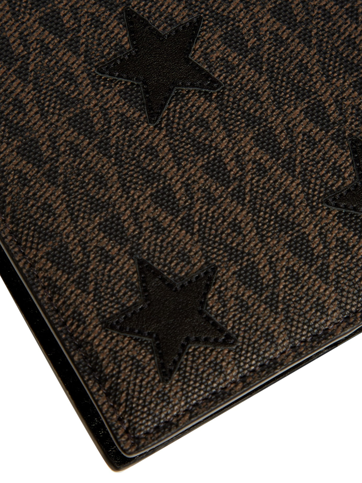 Saint Laurent Stars-appliquÃ© Monogram Passport Holder in Brown for Men - Lyst