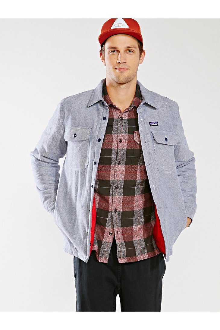 Patagonia Insulated Fjord Flannel Shirt in Blue for Men - Lyst