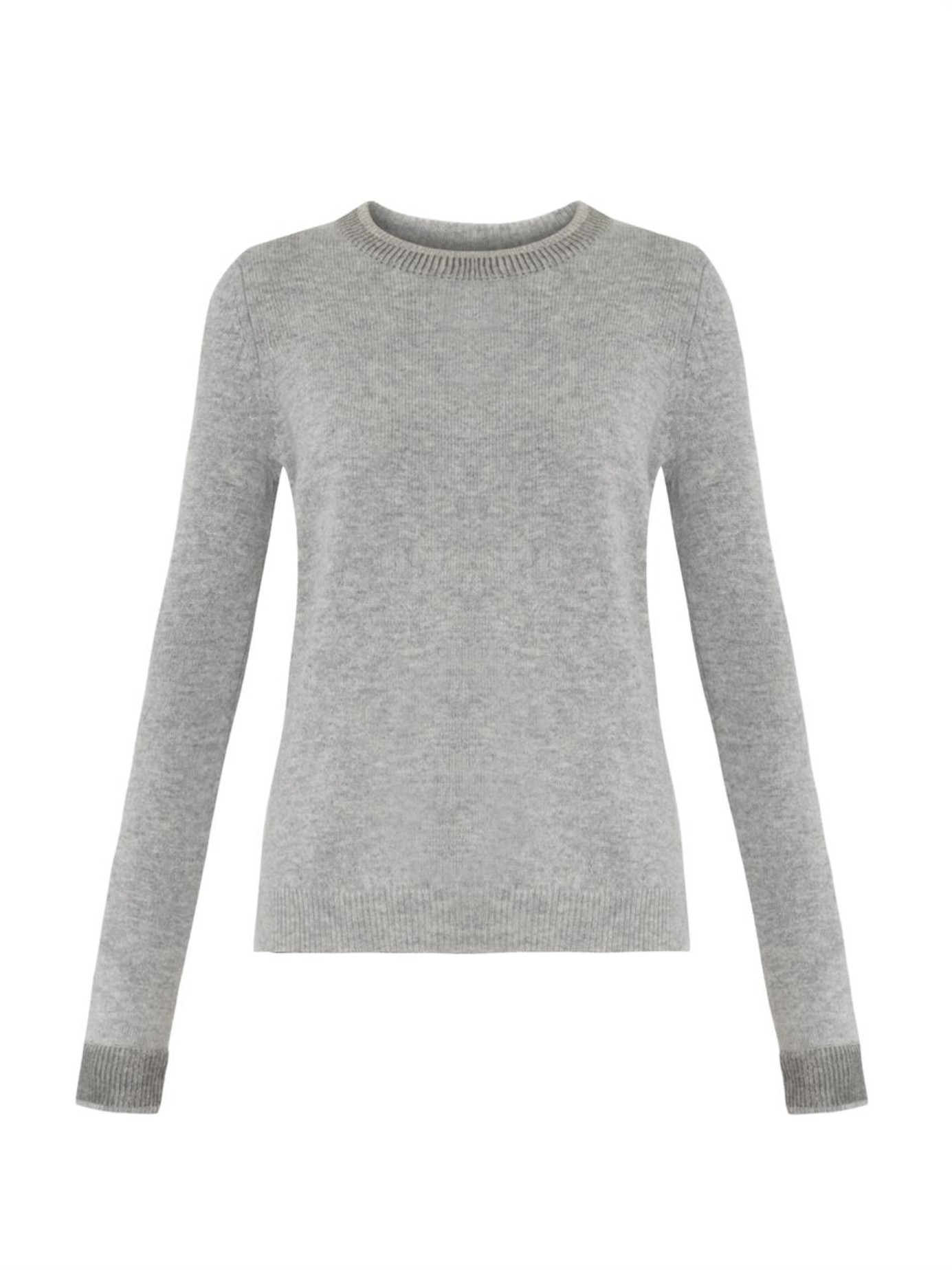 Lyst Vince Metallic Trim Wool Blend Sweater In Gray lyst vince metallic trim wool blend sweater in gray