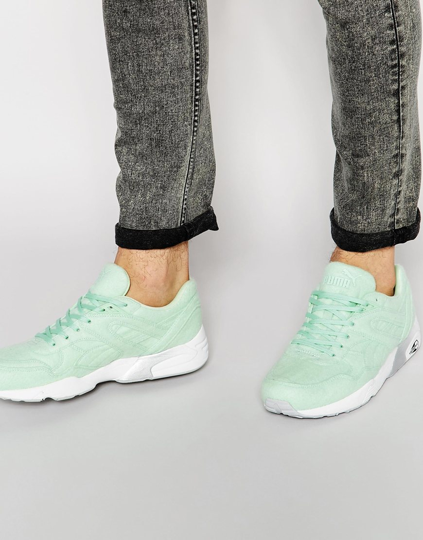 puma mint green trainers