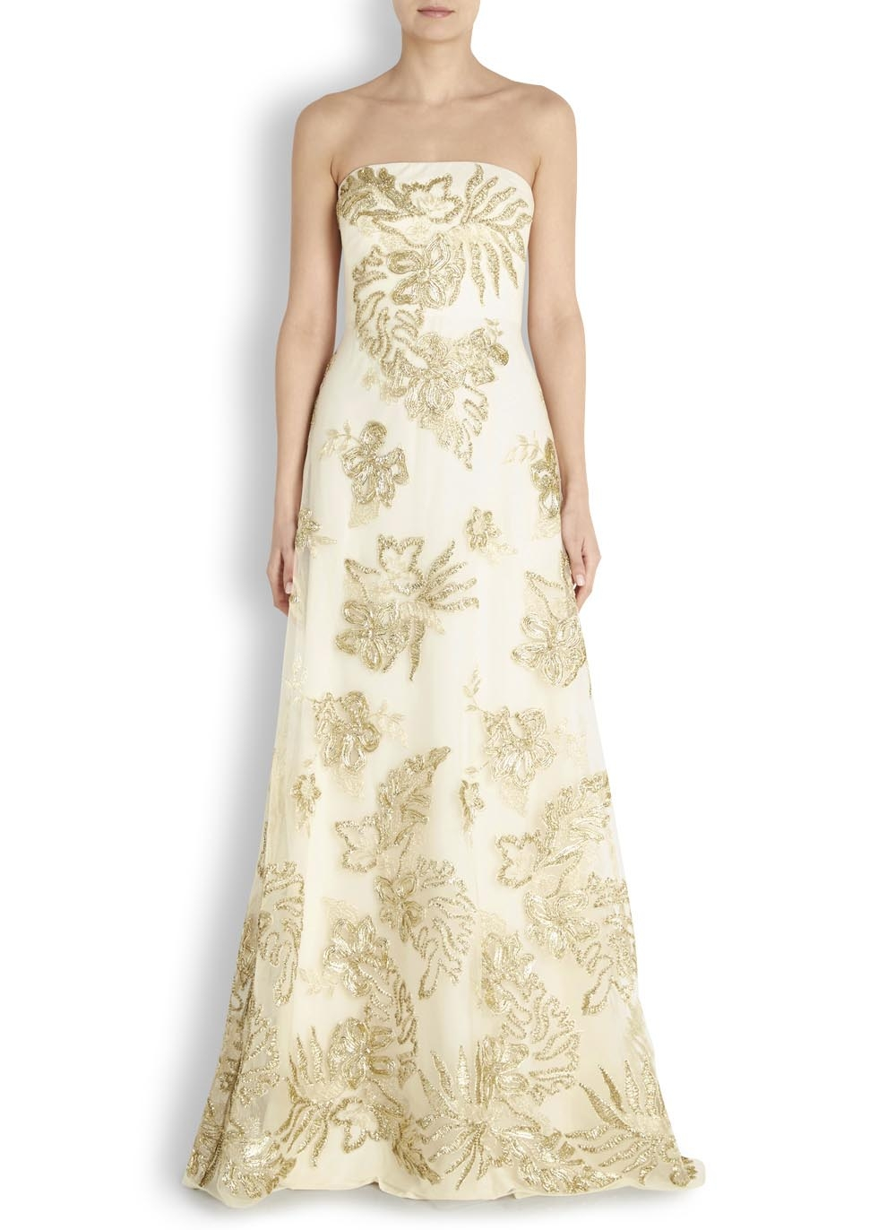 marchesa notte embroidered tulle gown