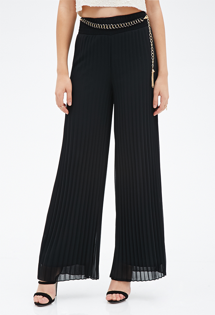 Accordion-pleated Wide Leg Pants 