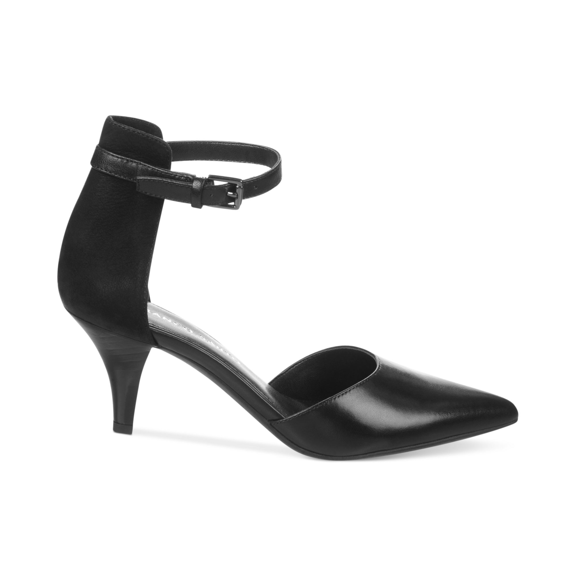 Franco Sarto Diamana Two Piece Ankle Strap Pumps In Black Lyst