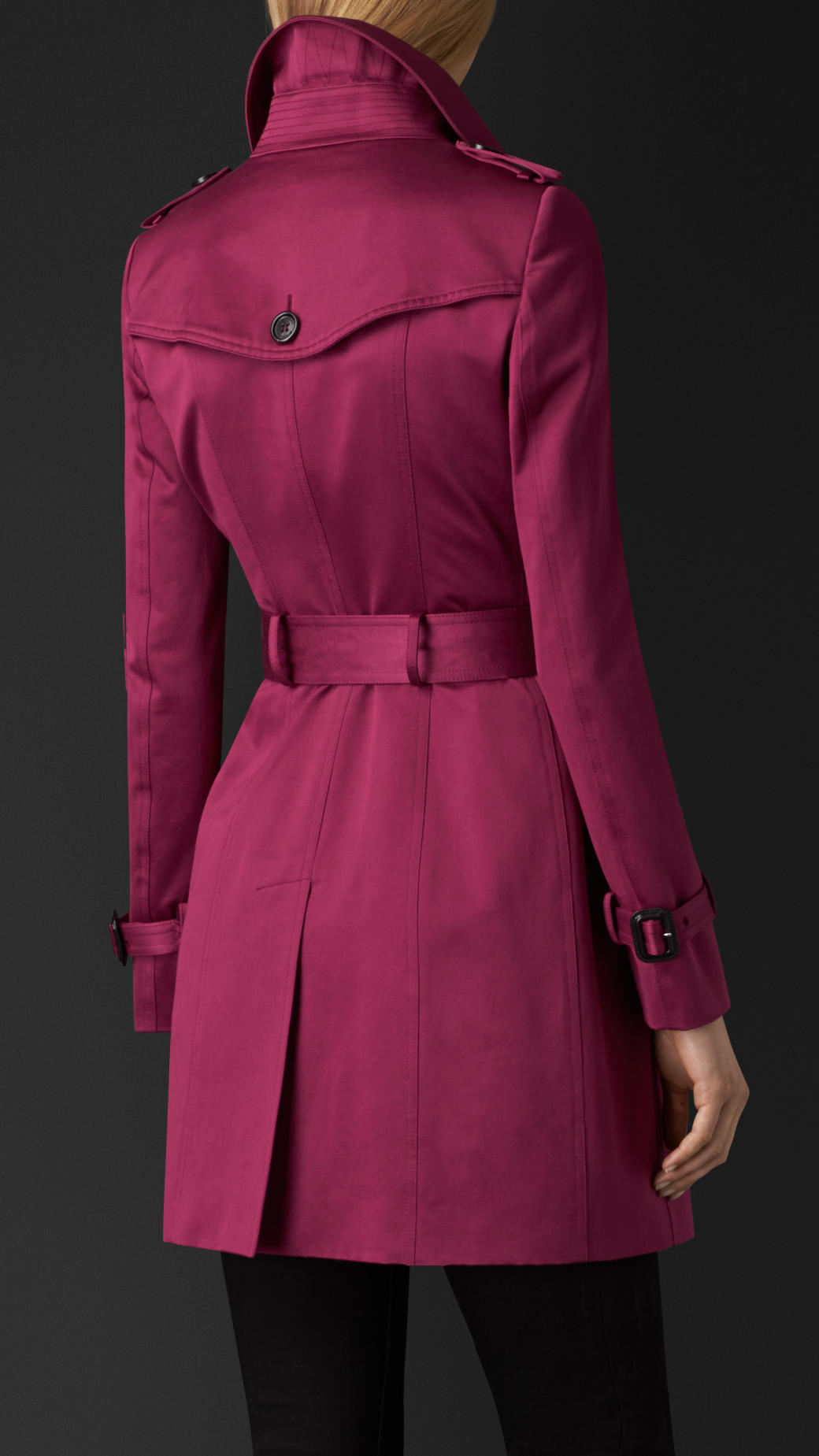 Burberry Cotton Sateen Trench Coat in Purple - Lyst