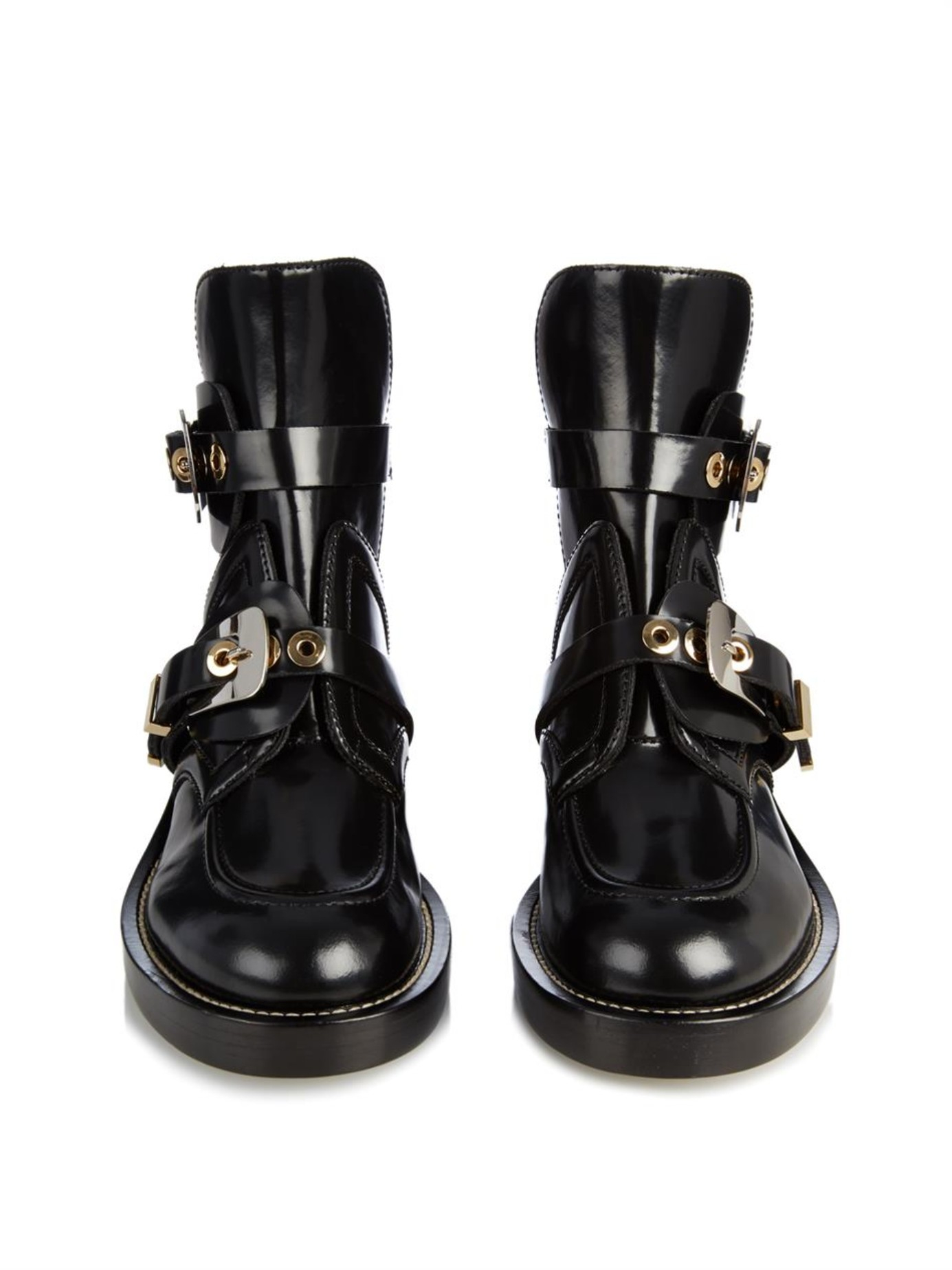 Hovedsagelig Glatte Botanik Balenciaga Ceinture Cut-out Leather Ankle Boots in Black | Lyst