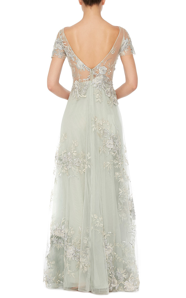 Embroidered illusion 2025 bodice gown
