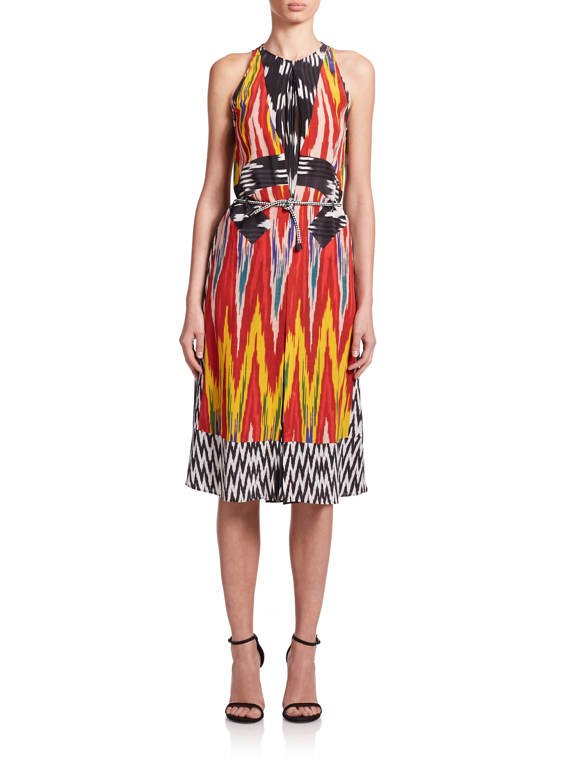 ikat silk dress