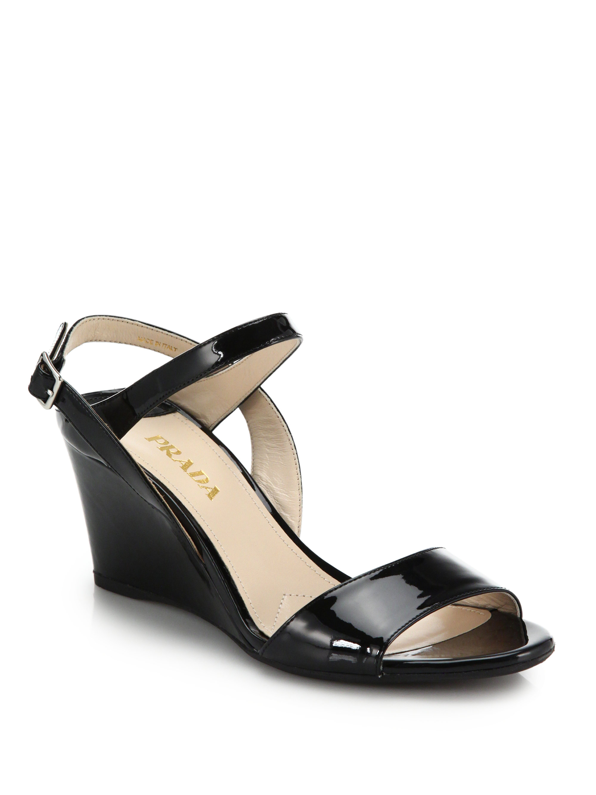 Aggregate more than 145 prada patent leather wedge sandals best ...