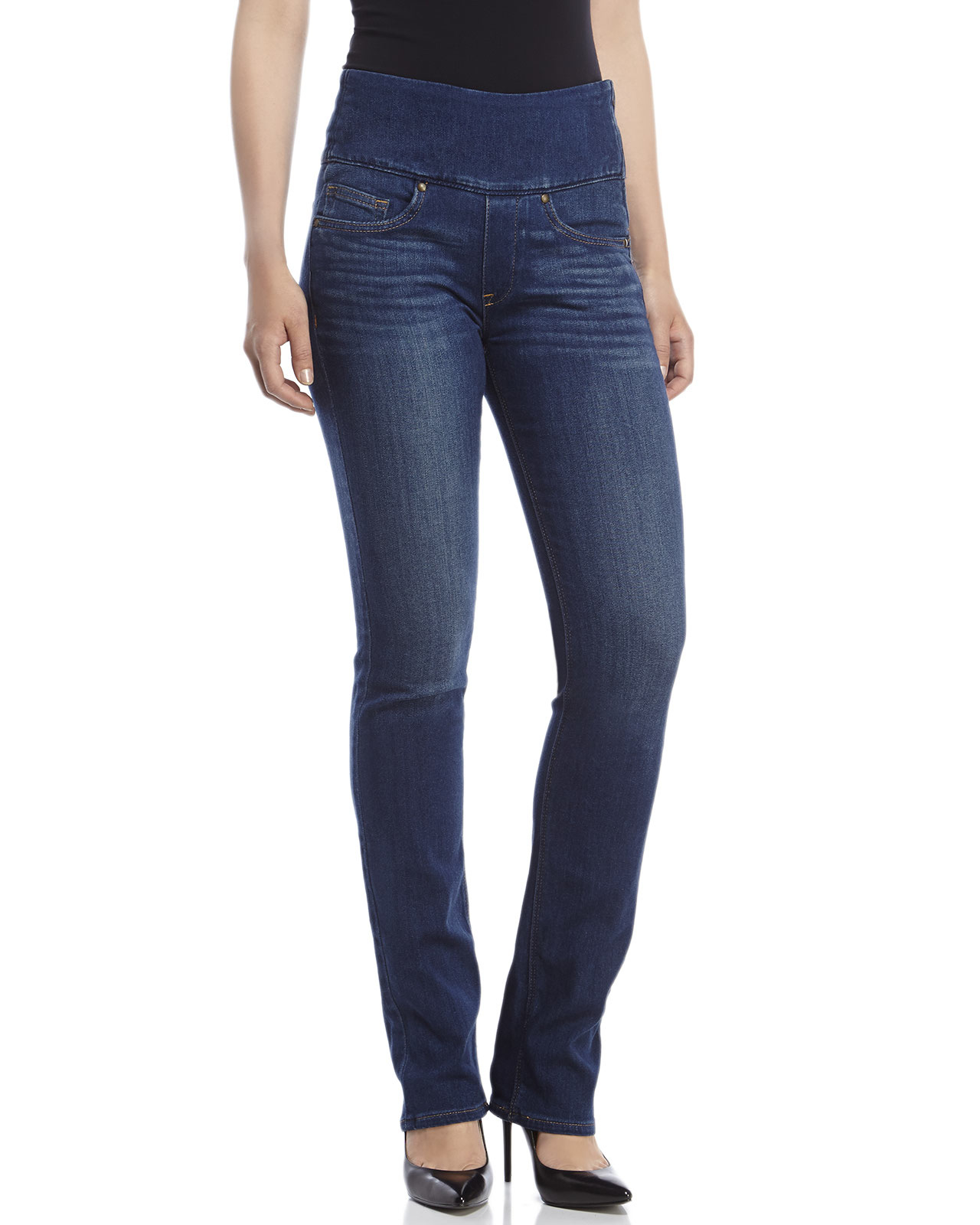 Spanx Dark Wash The Signature Straight Jeans in Blue Lyst
