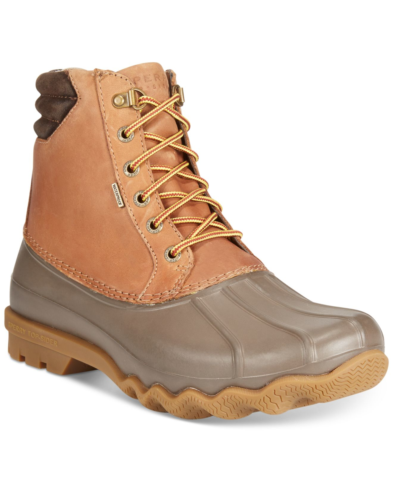 sperry duck boots tan