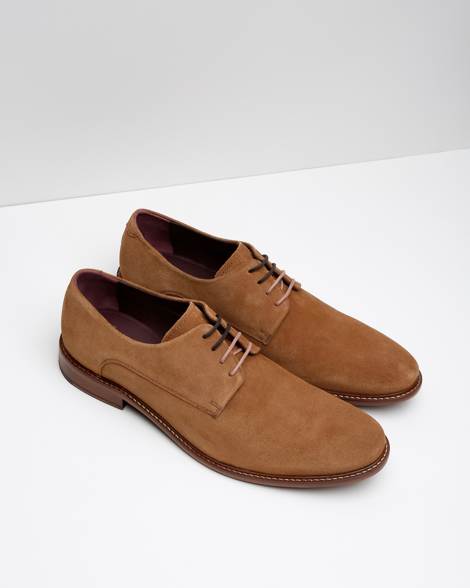 Ted Baker Classic Suede Derby Shoes in Dark Tan (Brown) for Men | Lyst