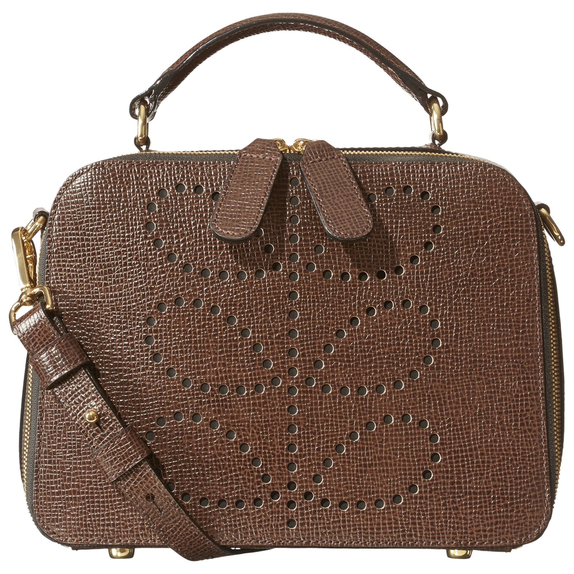 Orla Kiely Mini Bay Textured Leather Bag In Brown Lyst Gallery