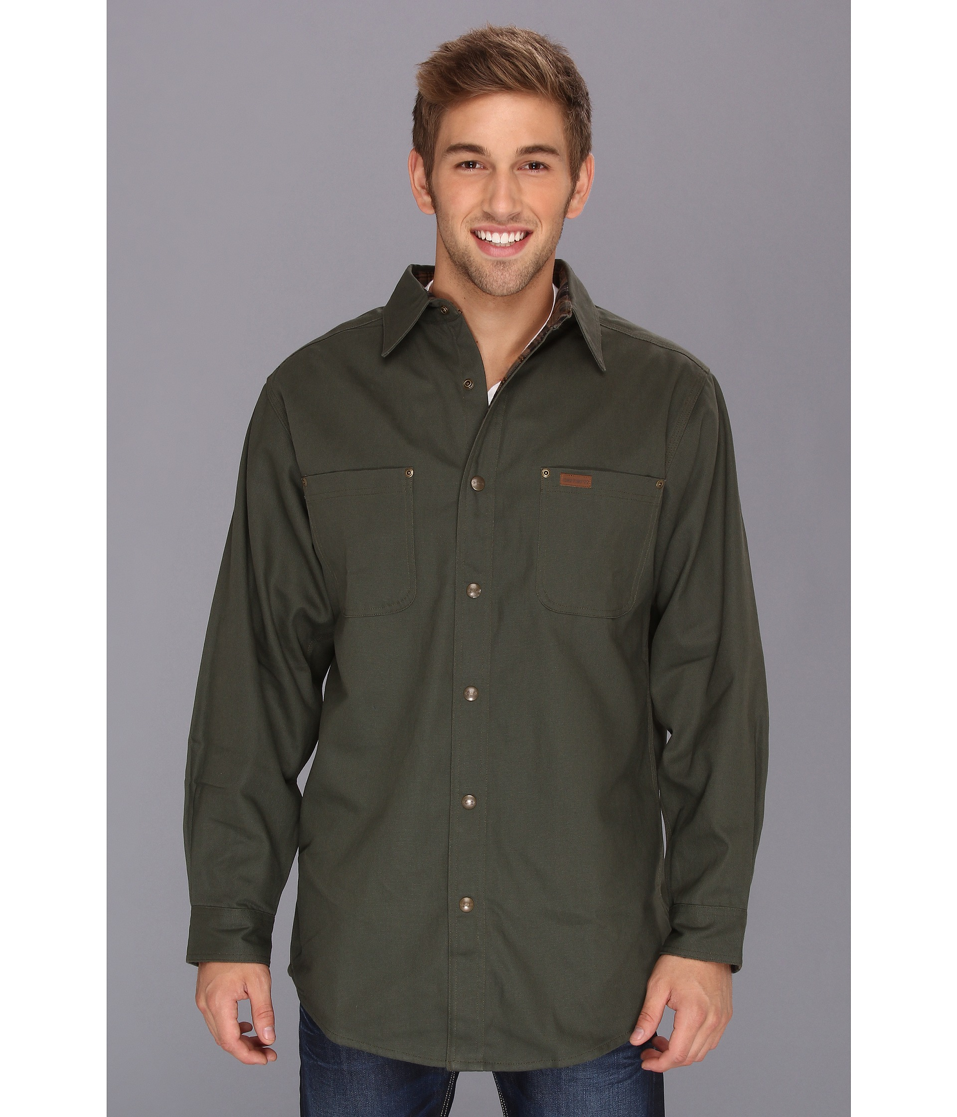 Carhartt Classic Canvas Shirt Jacket Tall in Moss (Green) for Men - Lyst