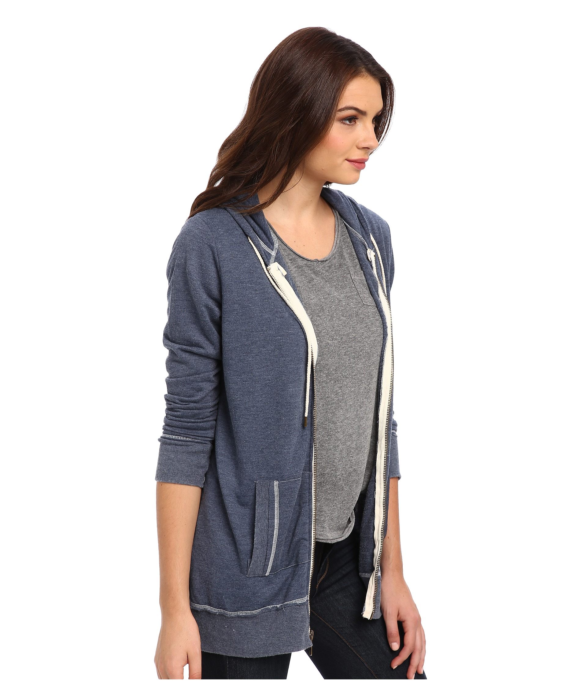 women's tunic hoodie zip up