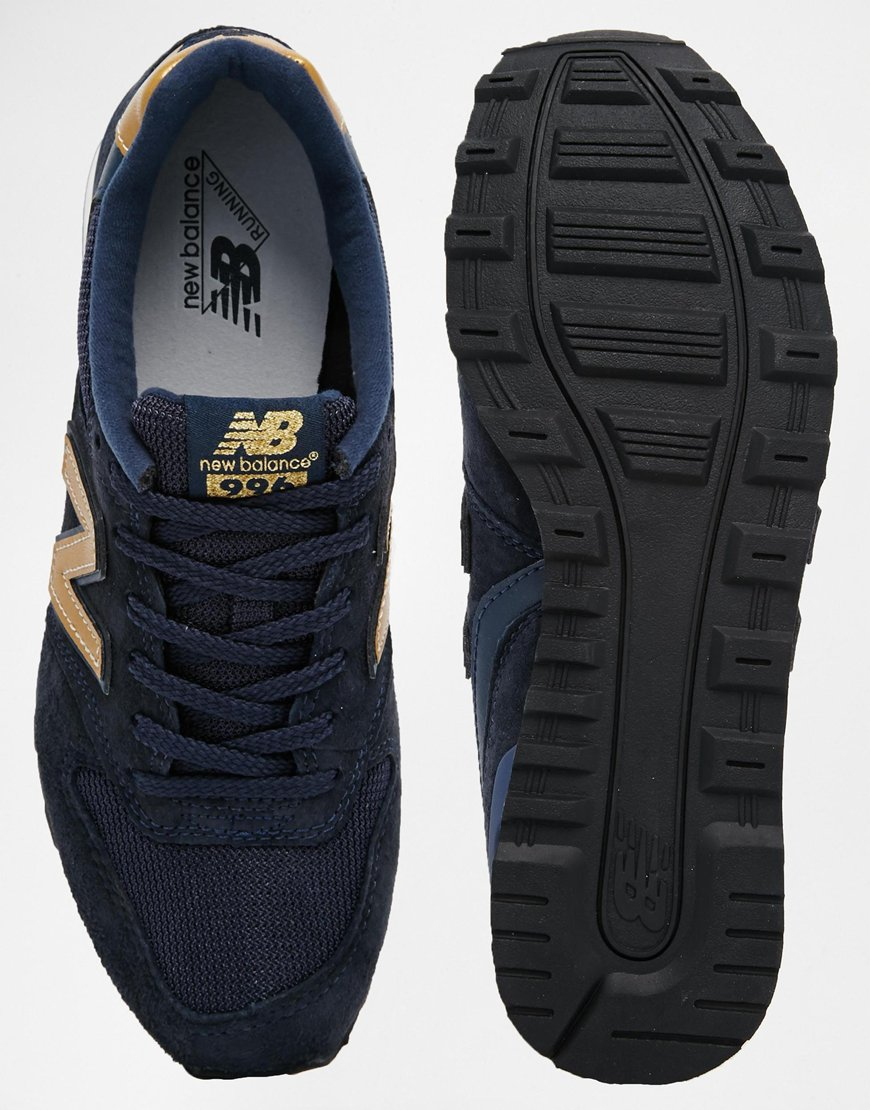New Balance 996 Suedemesh Blue and Gold Sneakers | Lyst