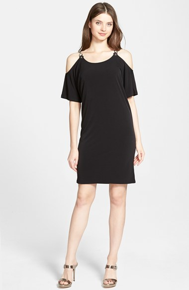 cold shoulder dress black