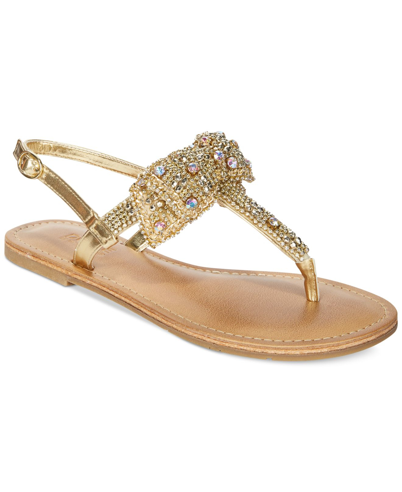 gold bow sandals