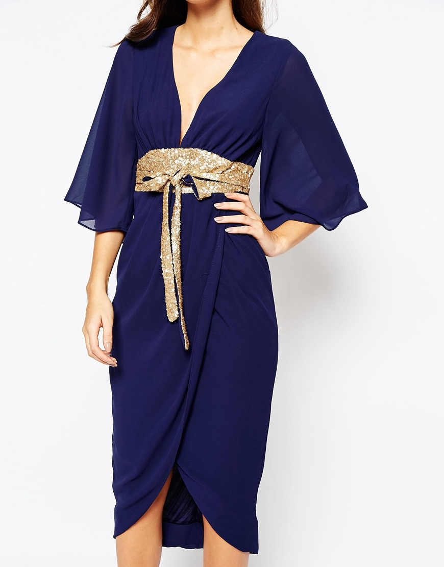 Navy blue kimono dress Clearance