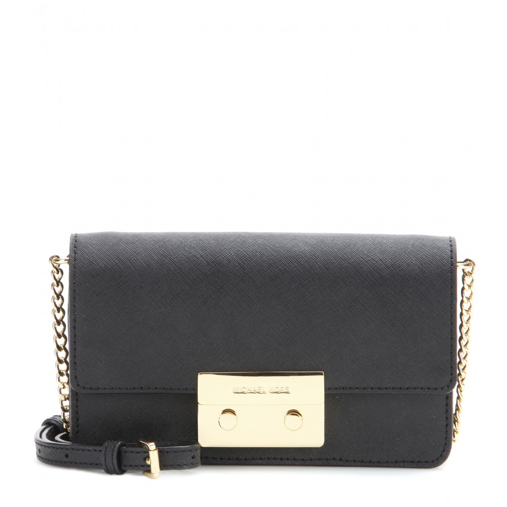 Lyst - Michael michael kors Small Saffiano-leather Shoulder Bag in Black