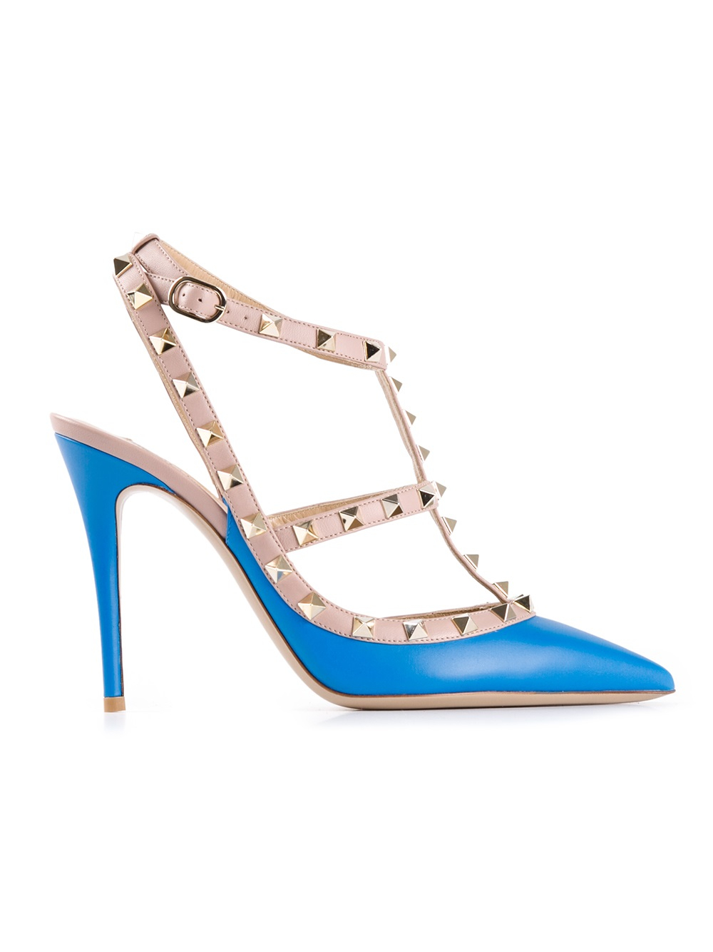 Valentino Rockstud Sandals in Blue | Lyst
