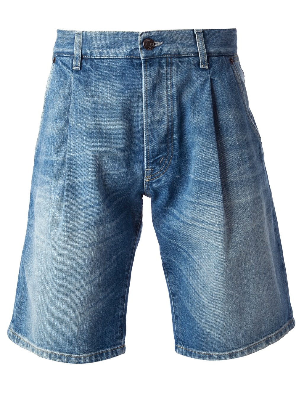 Dolce & Gabbana Pleated Denim Shorts in Blue for Men - Lyst