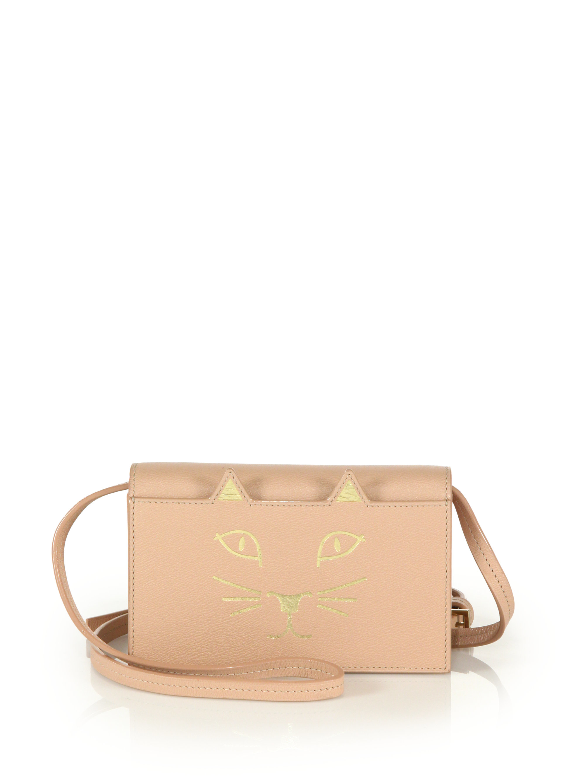 Charlotte olympia Feline Leather Crossbody Bag in Natural Lyst