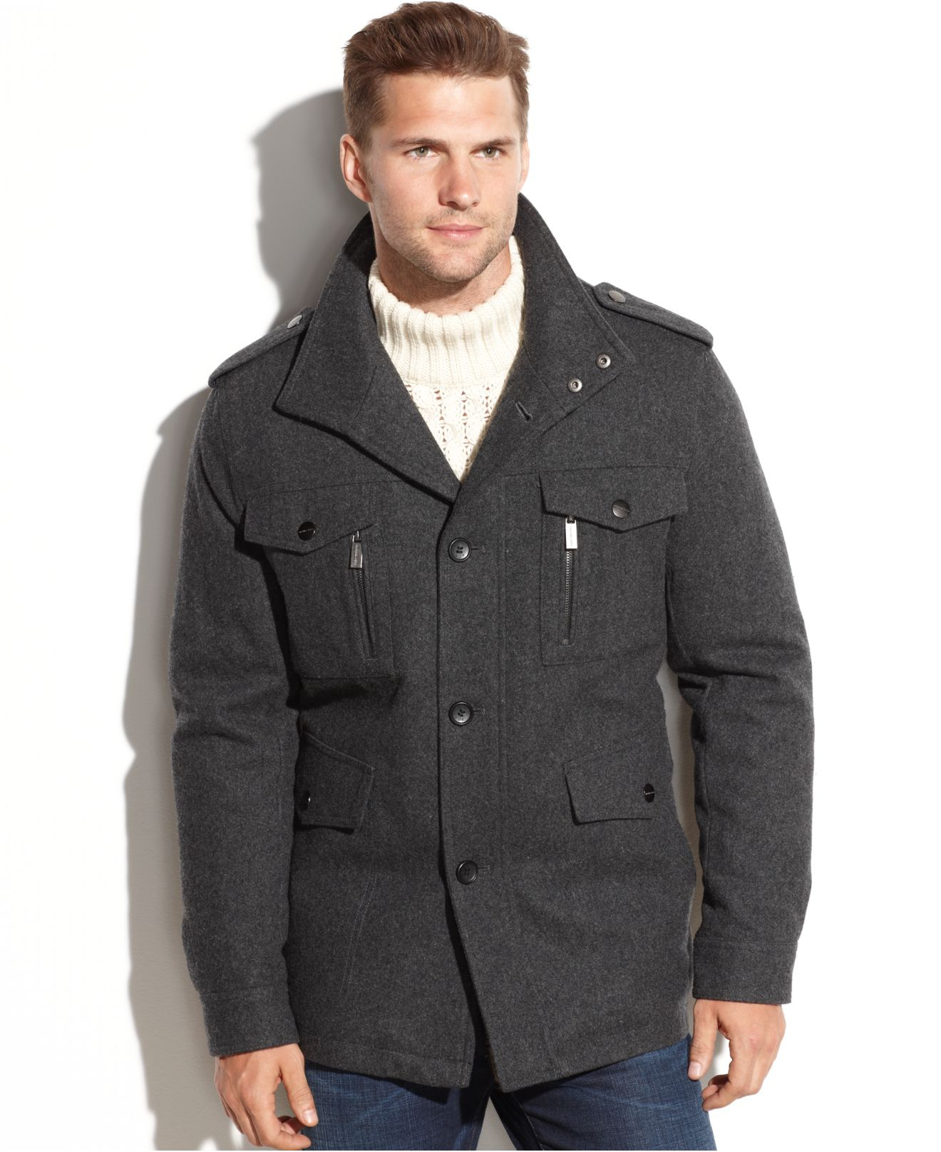 michael kors wool melton coat