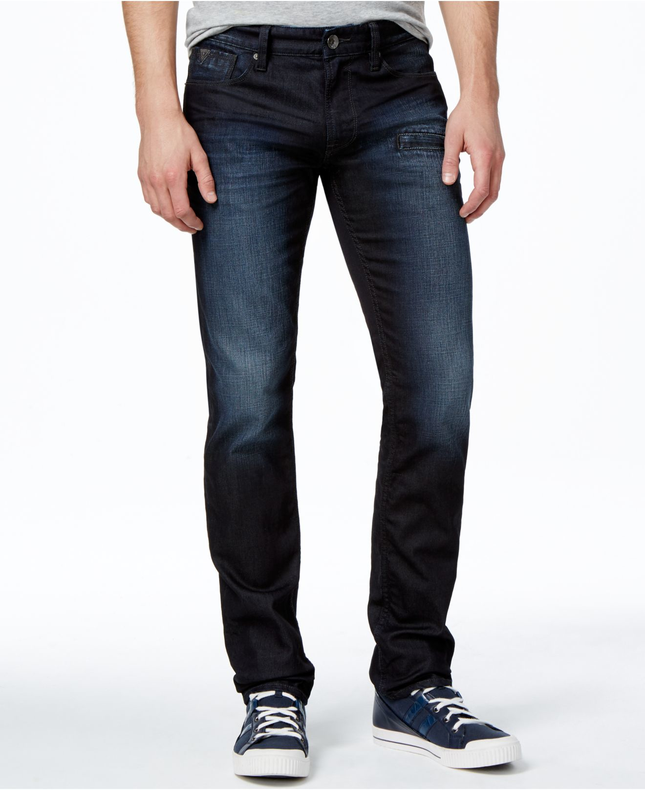 Guess Denim Men's Slim-straight Fit Biker Jeans in Navy (Blue) for Men ...