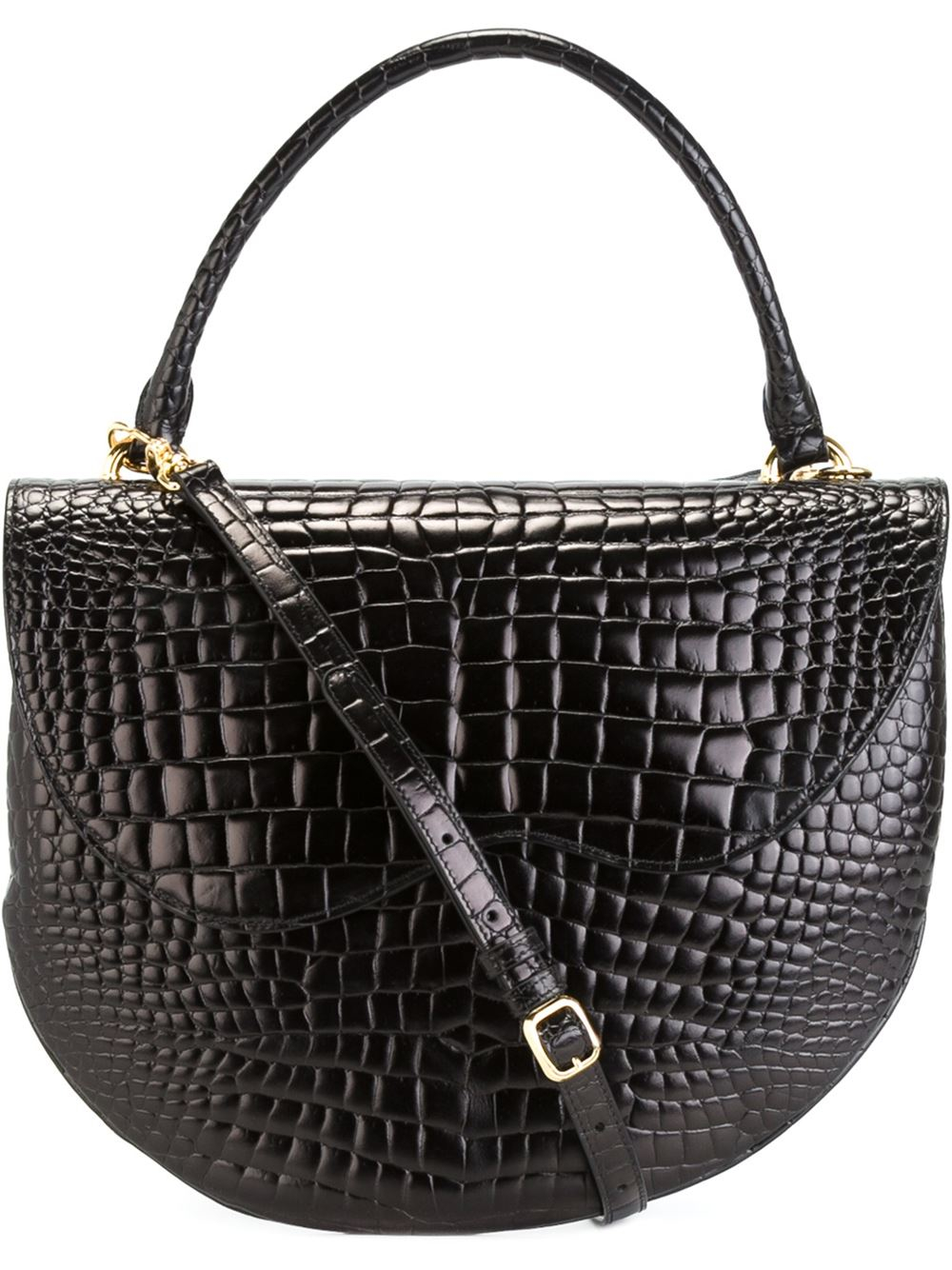 croc effect leather bag