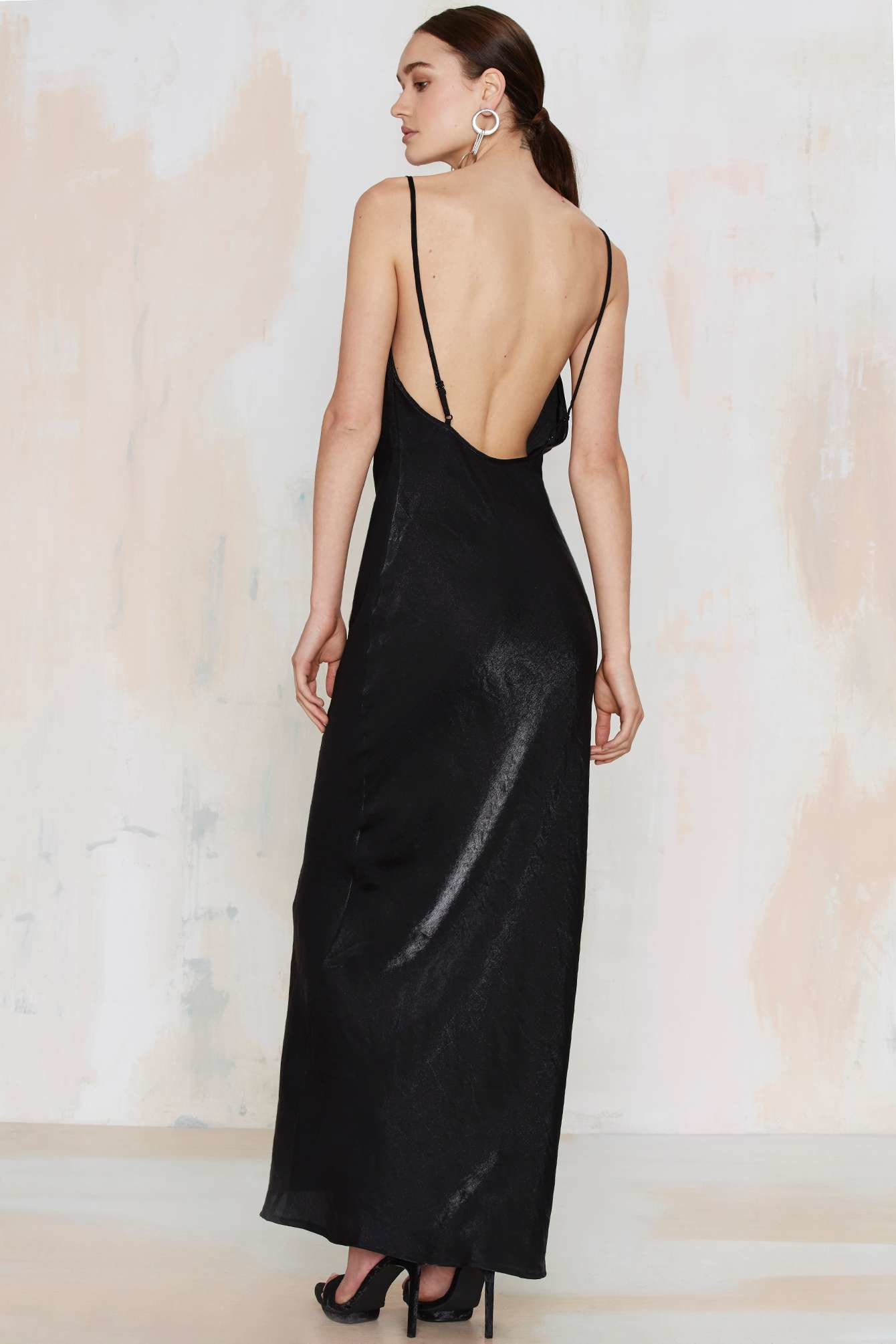 cowl neck slip dress maxi