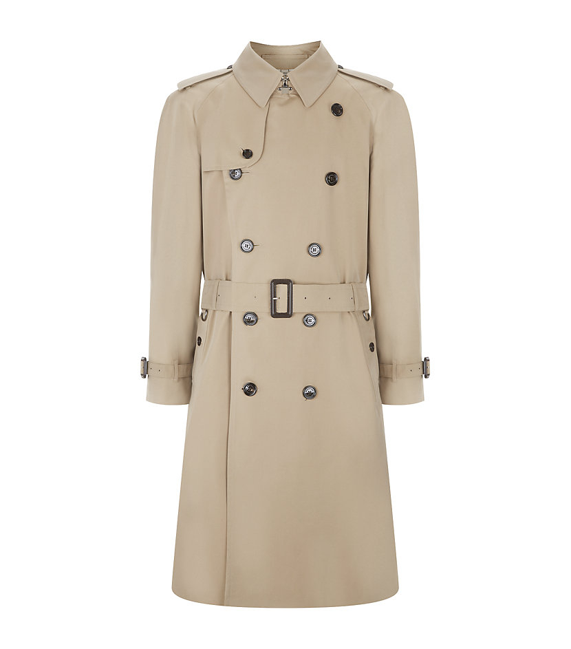Burberry Long Double-Breasted Trench Coat in Natural for Men | Lyst