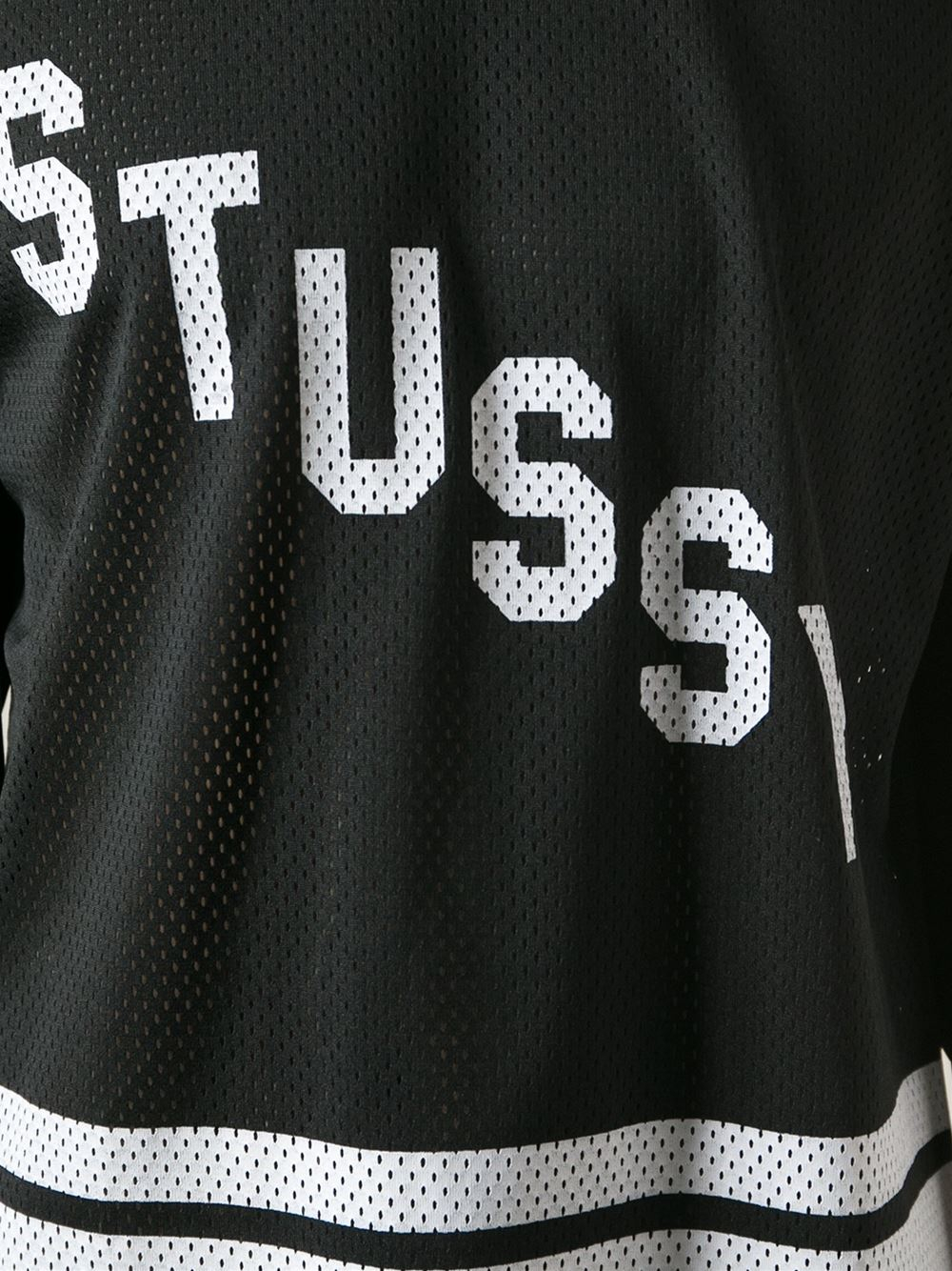 Stussy Football Mesh Logo Jersey in Black for Men | Lyst