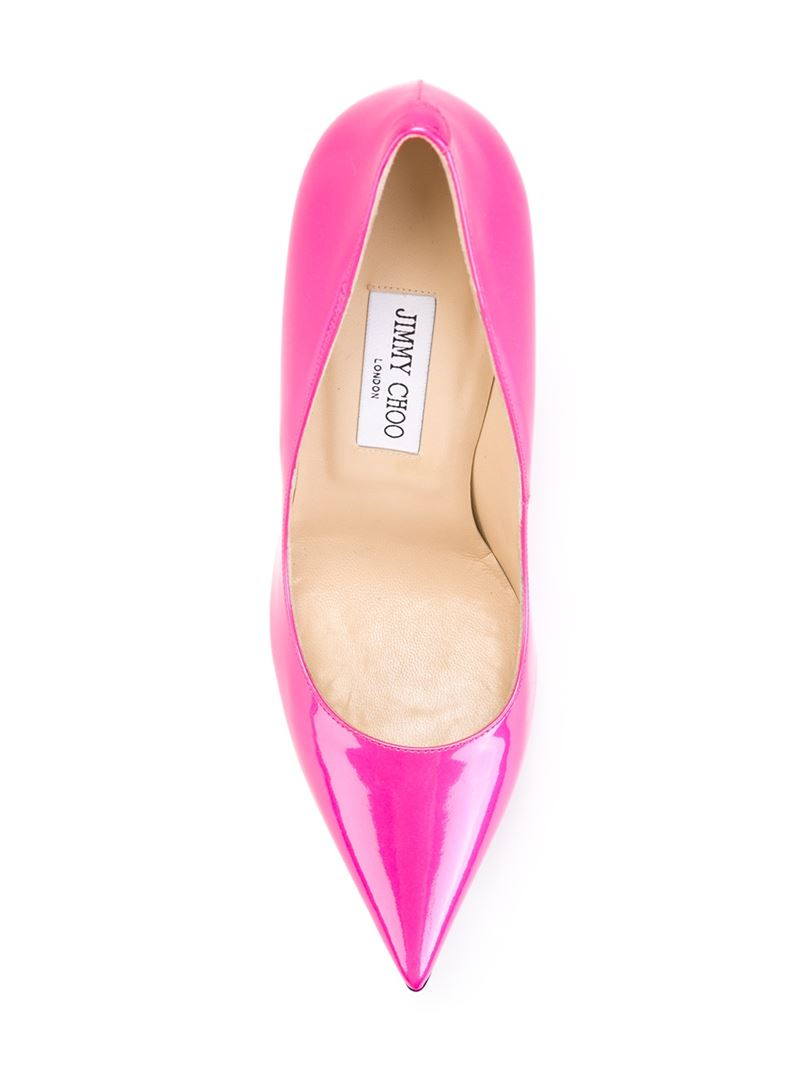 Jimmy Choo Anouk Patent-Leather Pumps in Pink & Purple (Pink) - Lyst