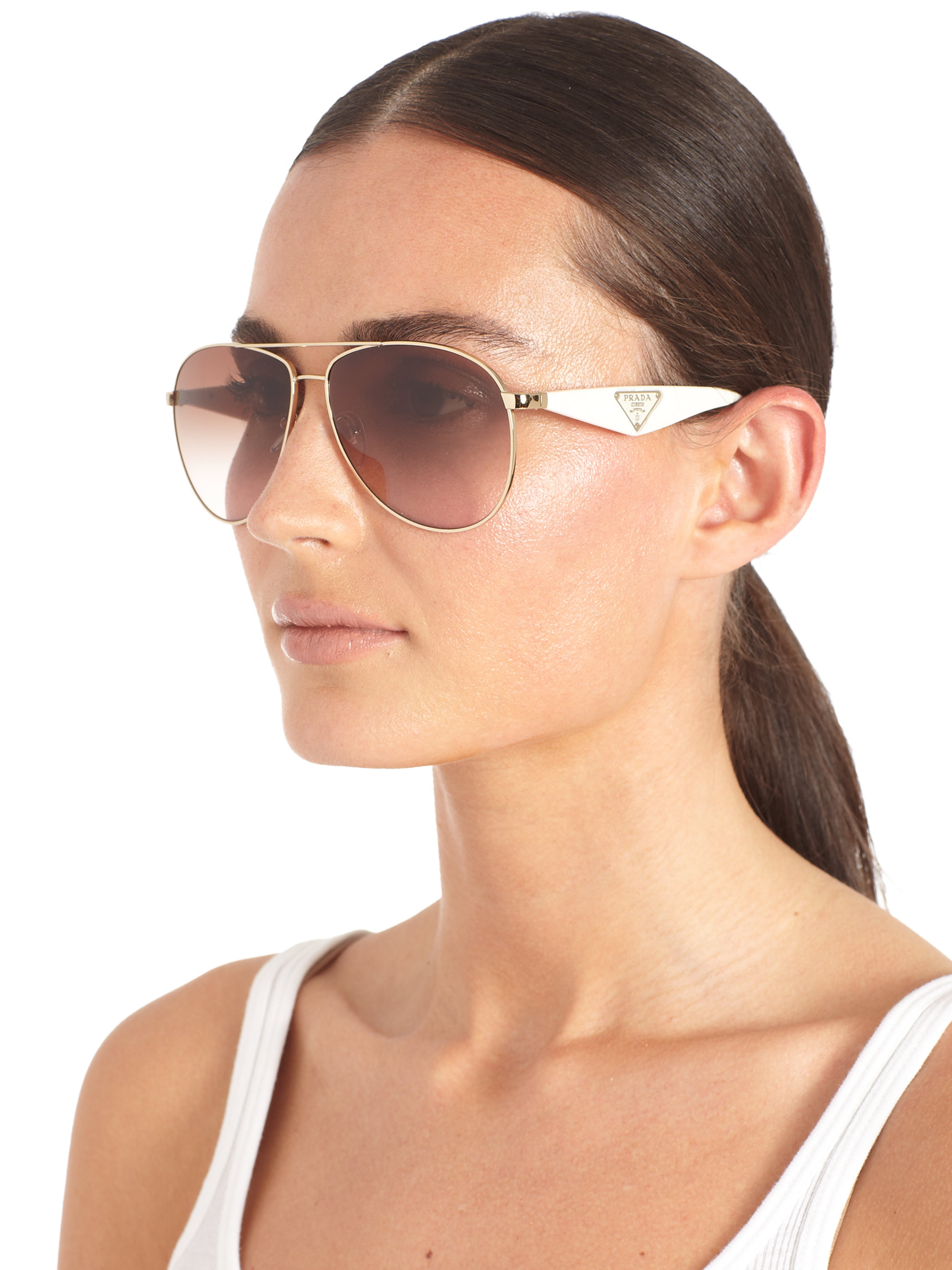 Prada White Aviator Sunglasses Deals, 53% OFF | centro-innato.com